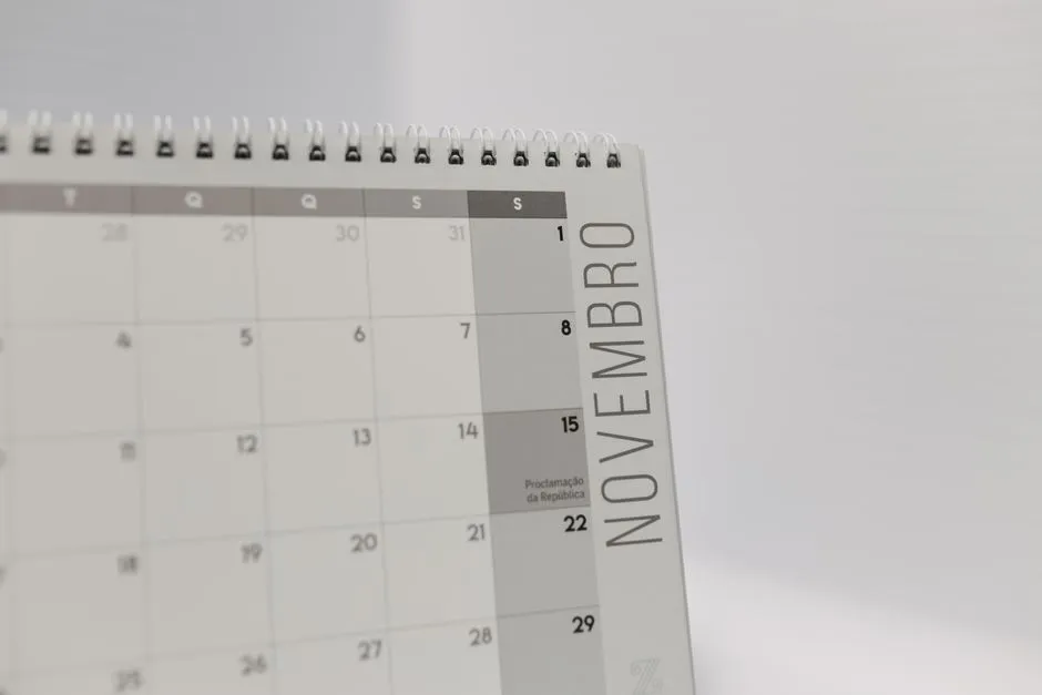 Desk calendar used to track upcoming holiday closures